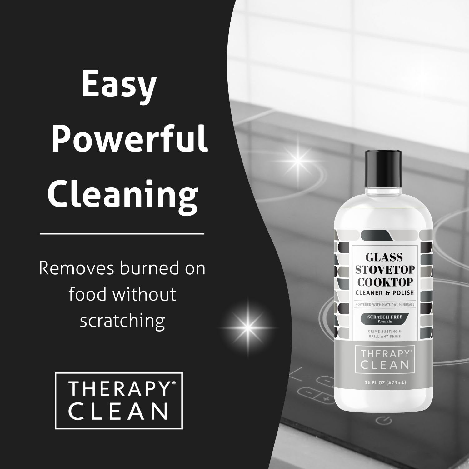 Premium Glass Stovetop Cleaner Kit - 3 Non-Scratch Scrubbing Pads & Razor Scraper - Ceramic & Induction Cooktop Cleaner Cream for Oven, Electric, Gas Stoves - Perfect for Deep Cleaning Burnt-On Grease & Food Residue