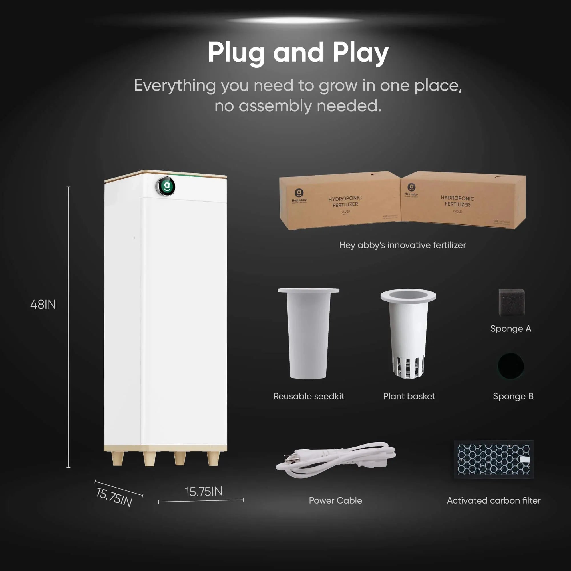 Hey abby 420 Pro Edition Automated Grow Box System - Smart Indoor Herb Garden Kit with 3 Month Subscription - Perfect for Home, Office & Hydroponic Gardening