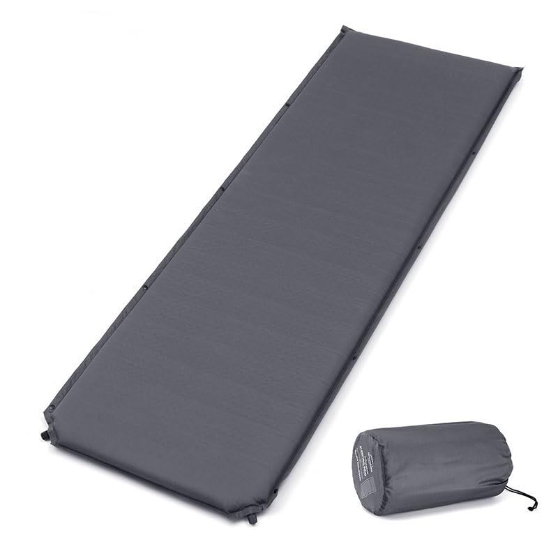 GAENZA Self-Inflating Camping Mat - Thick Sponge Sleeping Pad for Backpacking, Hiking & Outdoor Adventures - Lightweight Air Mattress for Tents, RVs & Picnics - Perfect for Camping, Travel & Beach Use (Color Options)