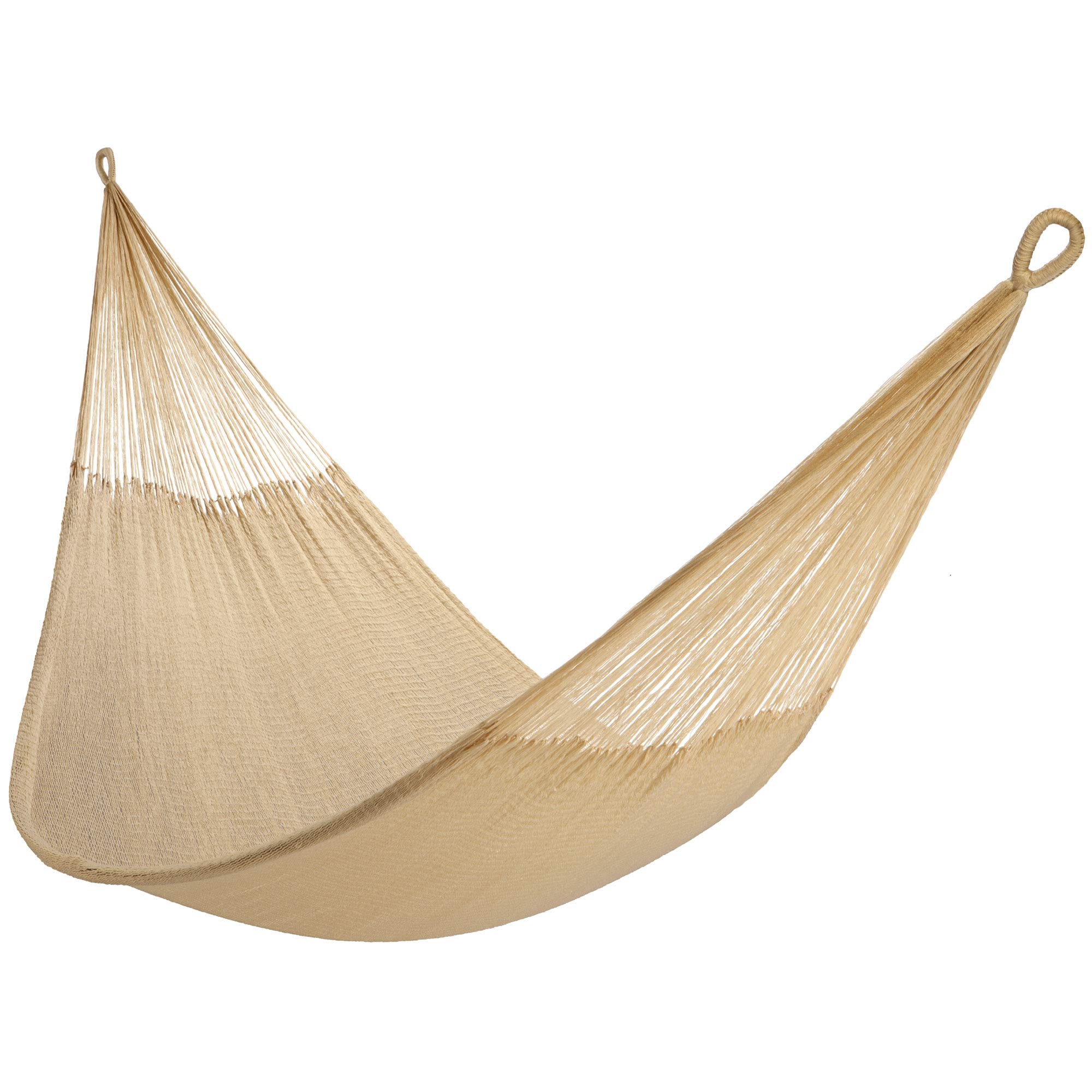 Yellow Leaf Hammocks Handwoven Double Hammock - 400lb Capacity, Weatherproof & Ultra Soft for Outdoor Relaxation - Perfect for Backyard, Beach, Camping & Patio - Natural Khaki Color