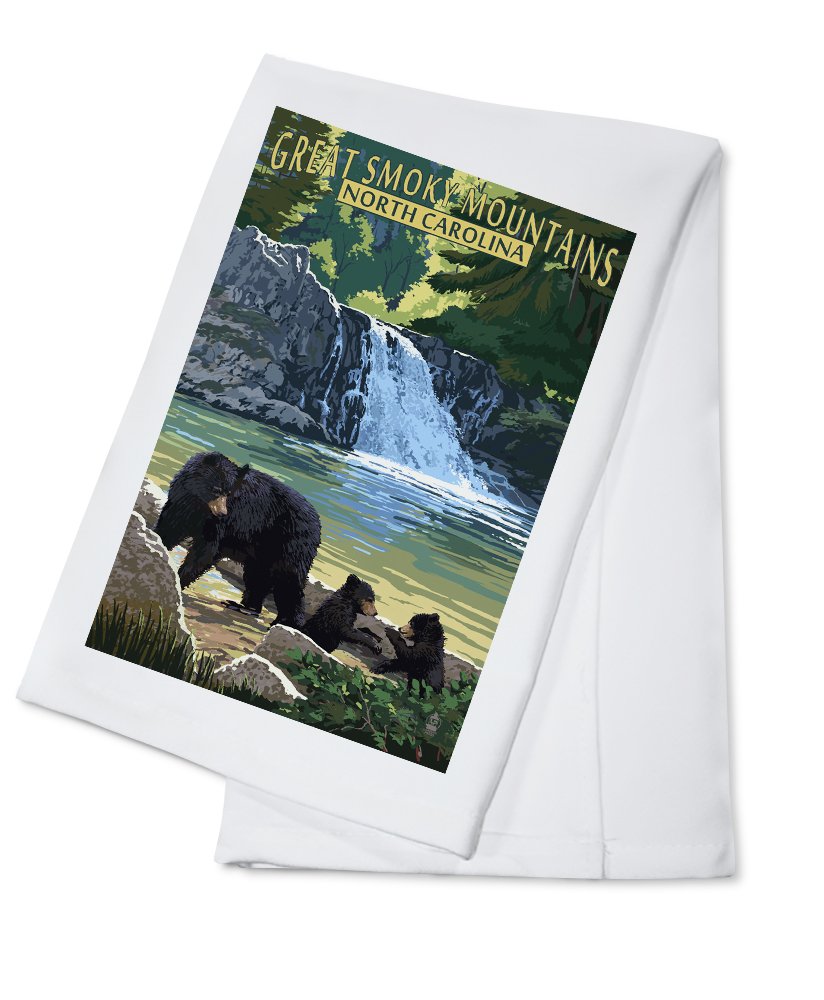 Great Smoky Mountains North Carolina Falls Cotton Tea Towel - 100% Cotton Decorative Hand Towel for Kitchen & Home Decor - Perfect for Drying Dishes, Gift Giving & Rustic Farmhouse Style