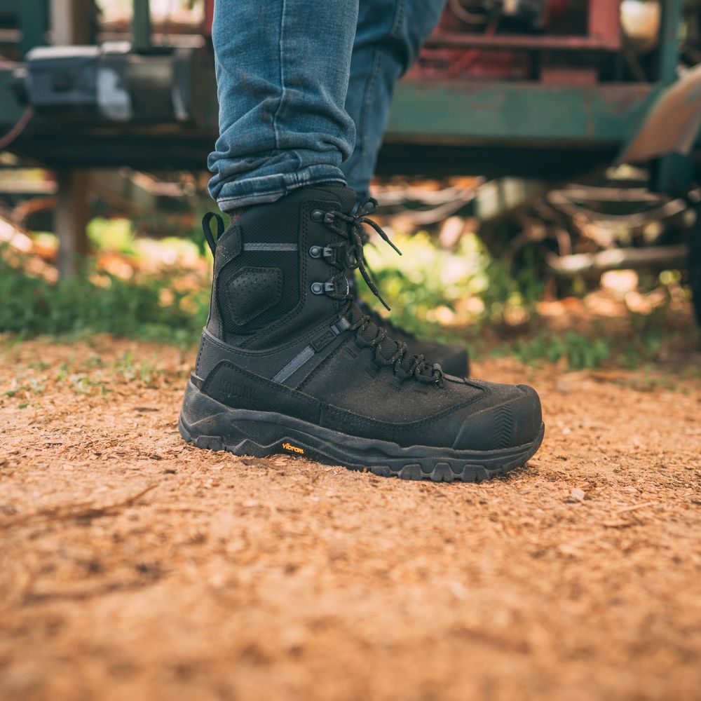 Kodiak Quest Bound Men's 8 Inch Waterproof Steel Toe Work Boots - Black (KD0A4THHBLK) | Slip Resistant & Comfortable for Construction, Hiking & Outdoor Work