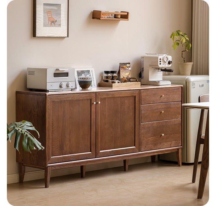 Stylish Oak Solid Wood Modern Dining Sideboard Buffet Cabinet - Perfect for Dining Room Storage & Entertaining