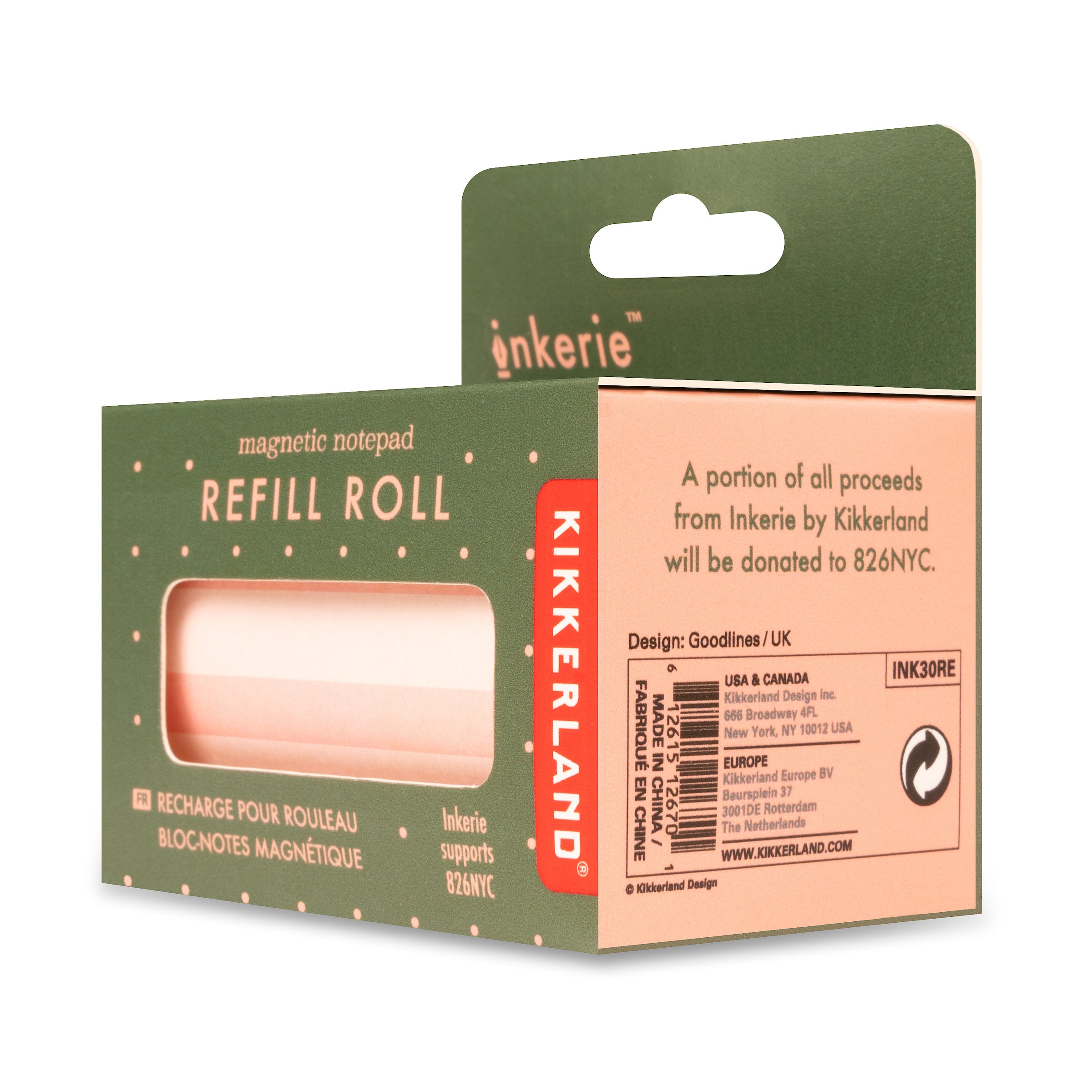 Inkerie Magnetic Notepad Refill Roll - Self-Adhesive Memo Pad for Fridge, Office & Kitchen - 50 Sheets Per Roll, Strong Magnet Backing for Shopping Lists & Reminders