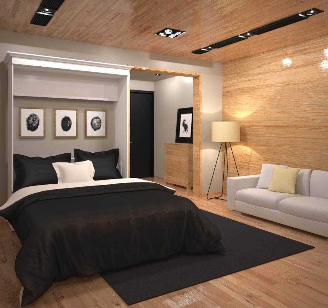 Space-Saving Queen Size Murphy Wall Bed with Storage - Foldable Wall Mounted Bed for Small Apartments, Guest Rooms & Home Offices | Easy Installation & Durable Design