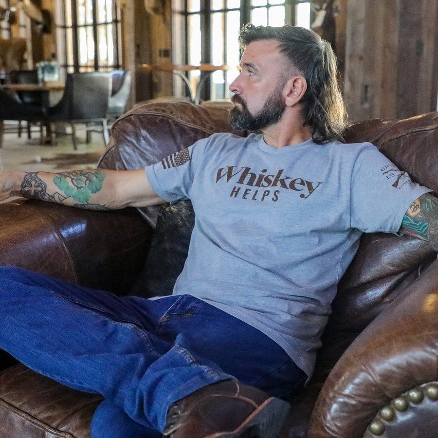 Whiskey Helps? Funny Whiskey Lover T-Shirt for Men & Women - Dark Heather Gray - Perfect for Parties, Bars, and Casual Wear