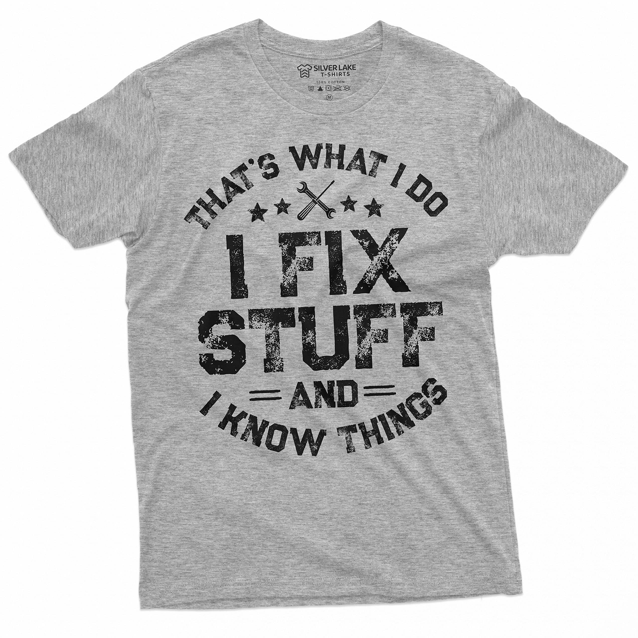 Funny I Fix Stuff T-Shirt for Men - Mechanic Engineer Humor Gift - Cool Garage Work Tee for DIY Repairs & Engineering Enthusiasts
