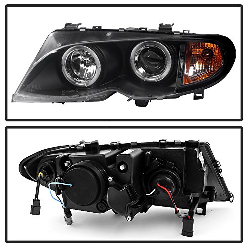 BMW 3-Series (2002-2005) LED Halo Headlights - Black/Clear Lens - High Performance Angel Eye Lights for Night Driving & Custom Car Styling