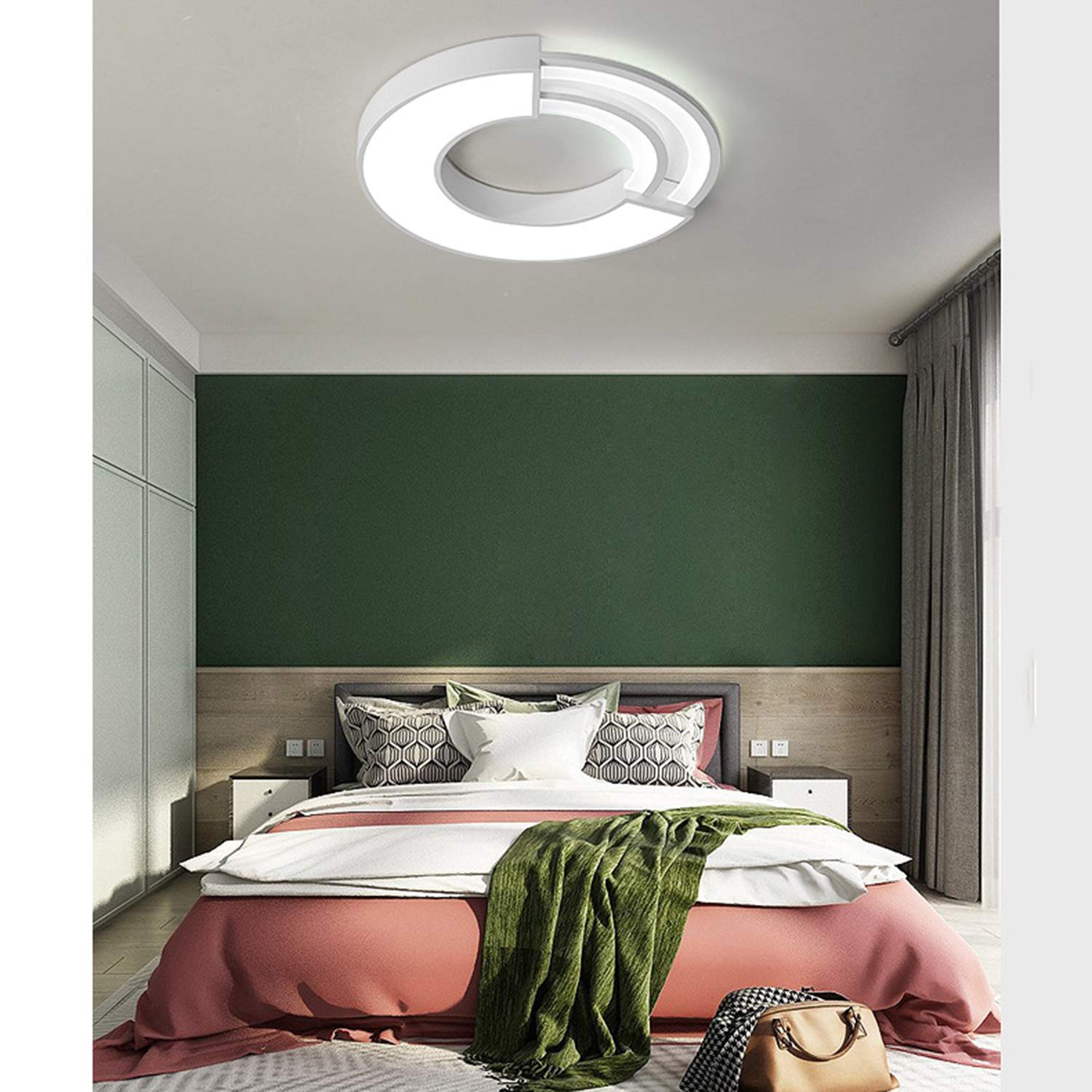 Ultra Thin 5cm LED Ceiling Light - Modern Hollow Out Design for Children's Room, Bedroom & Living Room - 3000K Warm White Lighting - Creative Round Wall Lamp (Ø52H5cm) - Perfect for Workspace, Overhead and Ambient Lighting