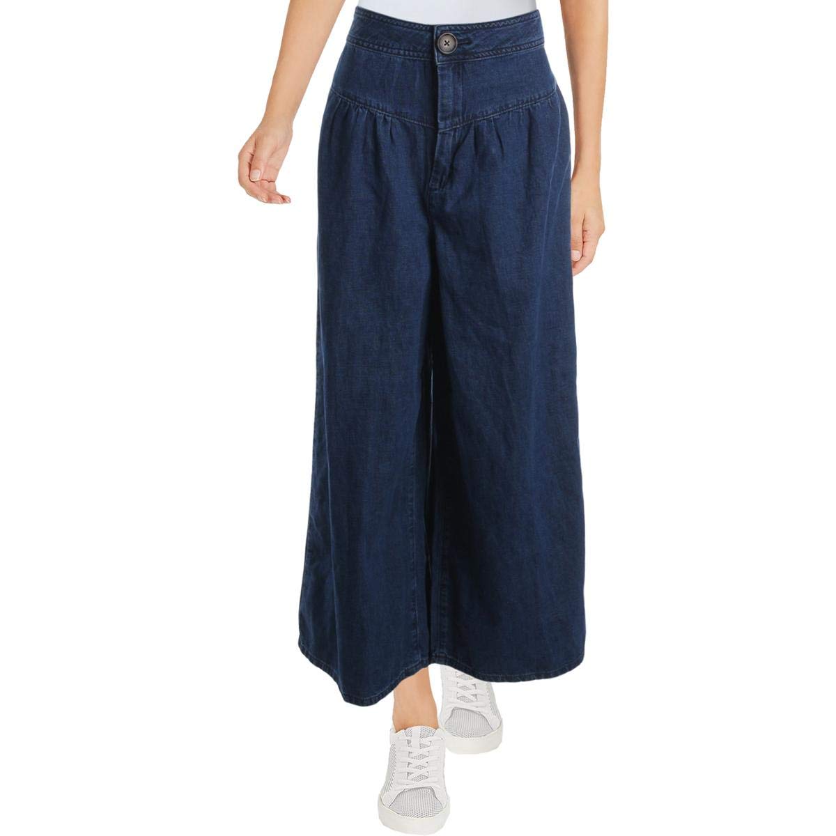Free Women's La Bomba High Rise Wide Leg Jeans - Blue Denim Size 27 | Vintage Inspired Stretch Comfort for Casual Wear & Boho Outfits