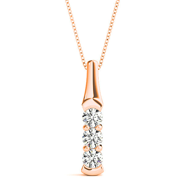 1.00 Carat Diamond Three Stone Pendant Necklace for Women - Elegant Jewelry Gift for Anniversary, Wedding & Special Occasions