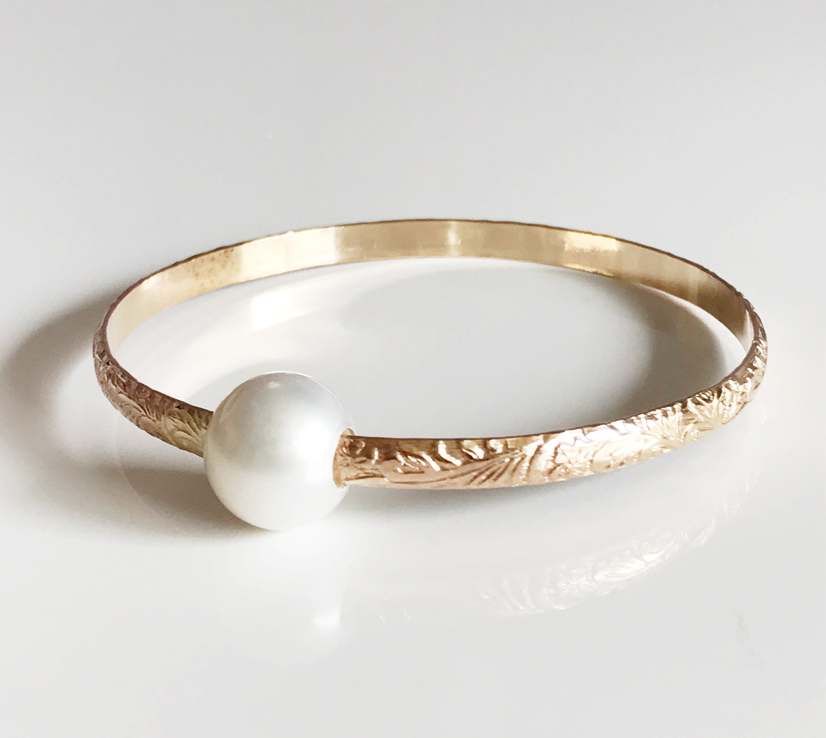 Elegant White Pearl Bangle Bracelet (B338) - Perfect for Weddings, Parties & Special Occasions