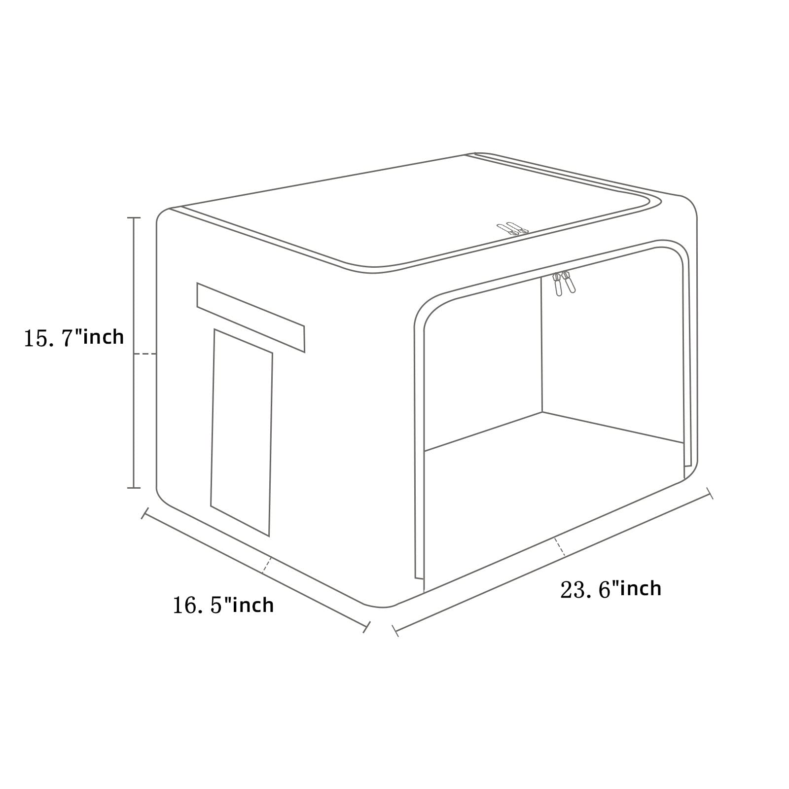 2 Pack Large Stackable Clothes Storage Bins with Metal Frame - Foldable Linen Fabric Organizer Box with Clear Window & Handles (23.6x16.5x15.7 Inch, Light Gray) - Perfect for Closet, Bedroom, Nursery & Office Organization