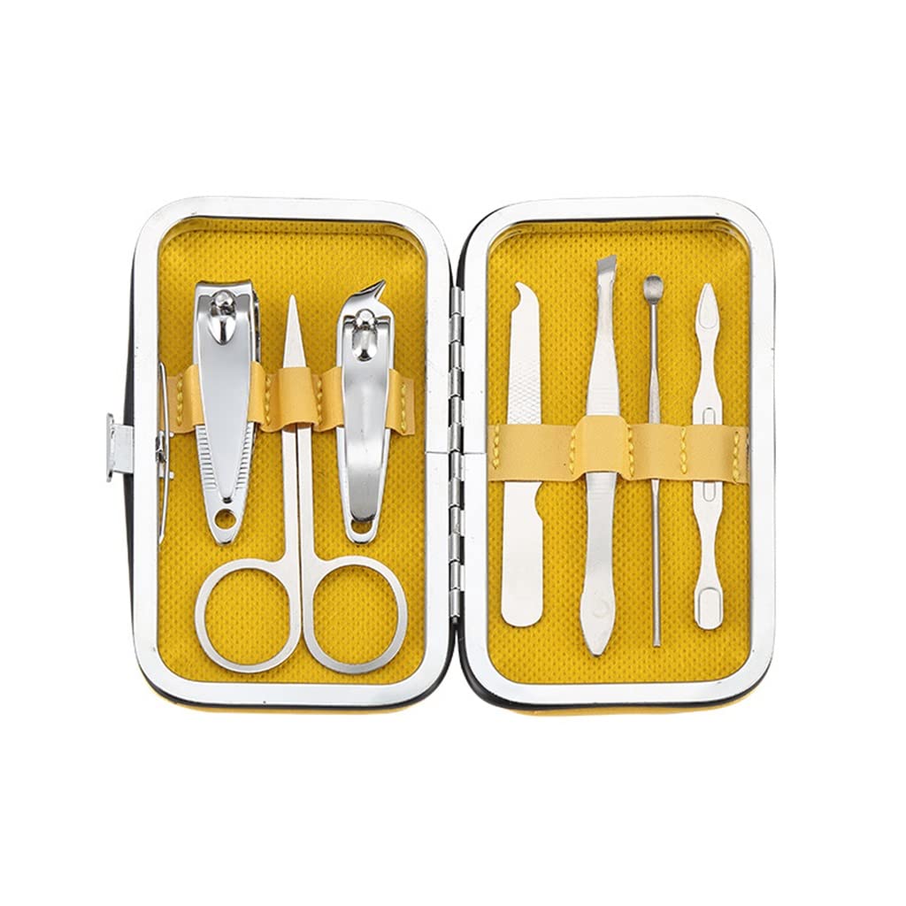 Premium Stainless Steel Nail Clipper Set - 7-Piece Manicure & Pedicure Kit for Professional Grooming at Home, Travel, Salon Use (Color: A)