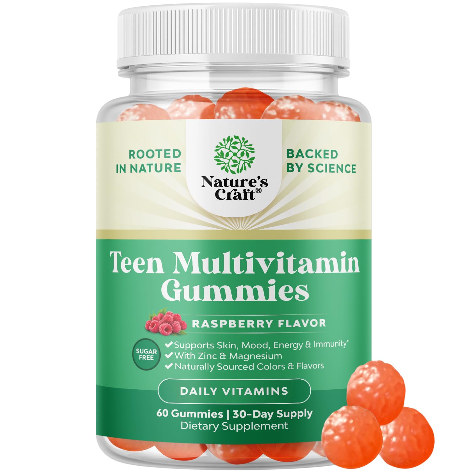 Best Teen Multivitamin Gummies for 12-17 Year Olds - Essential Vitamins for Skin, Immunity, Energy & Mood Support - Growth Supplement with Zinc, Magnesium, Vitamin A & C - 60 Count Pack - Perfect for Active Teens, School Days & Healthy Development