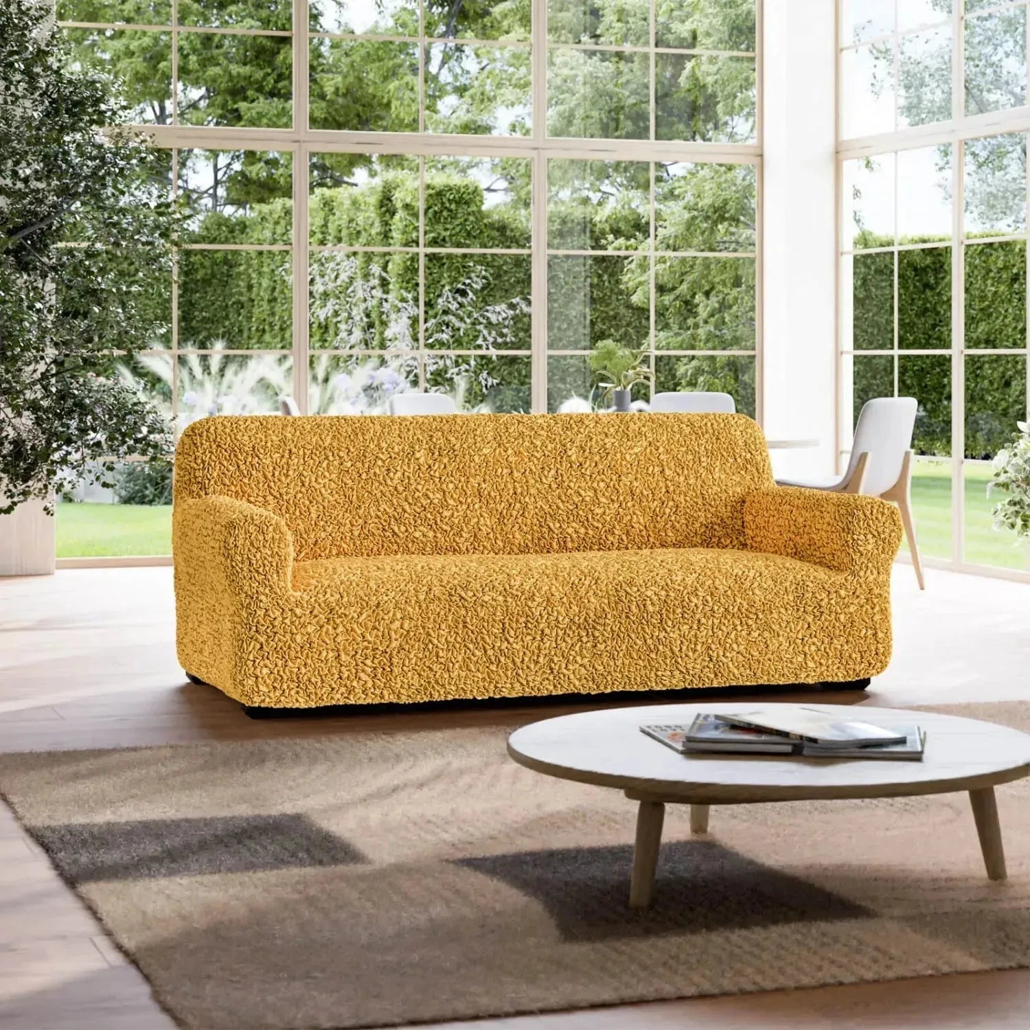 3 Seater Sofa Slipcover - Fuco Cotton Collection | Durable & Stylish Couch Cover for Living Room, Office, or Dorm