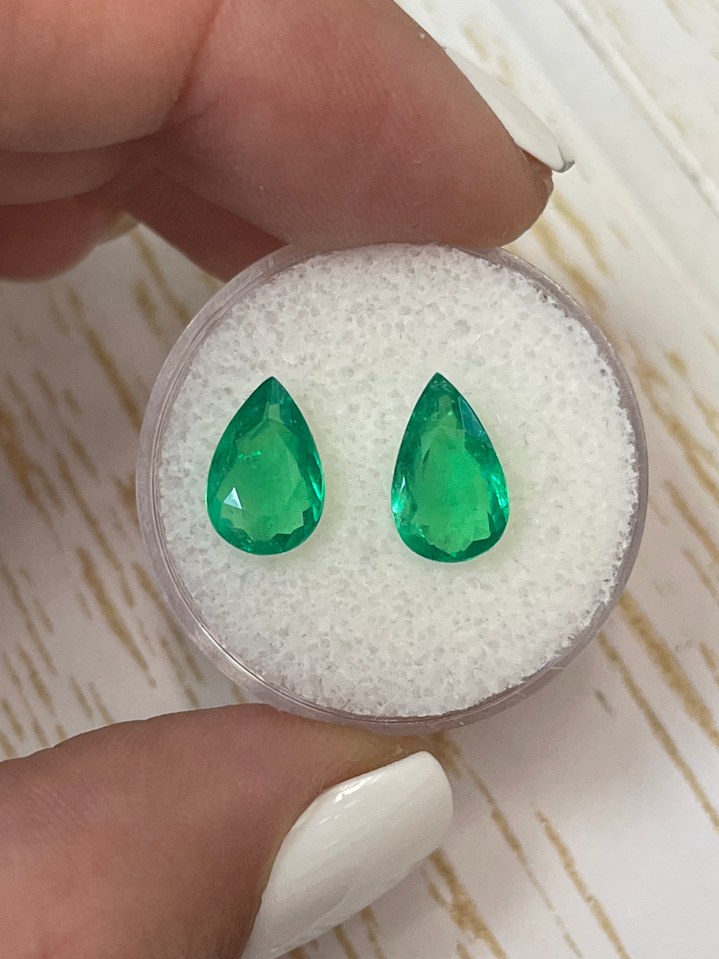 2.33tcw 11x7mm Natural Colombian Emerald Pear Cut Loose Gemstones - Perfect for Custom Jewelry, Engagement Rings & Collector's Specimens