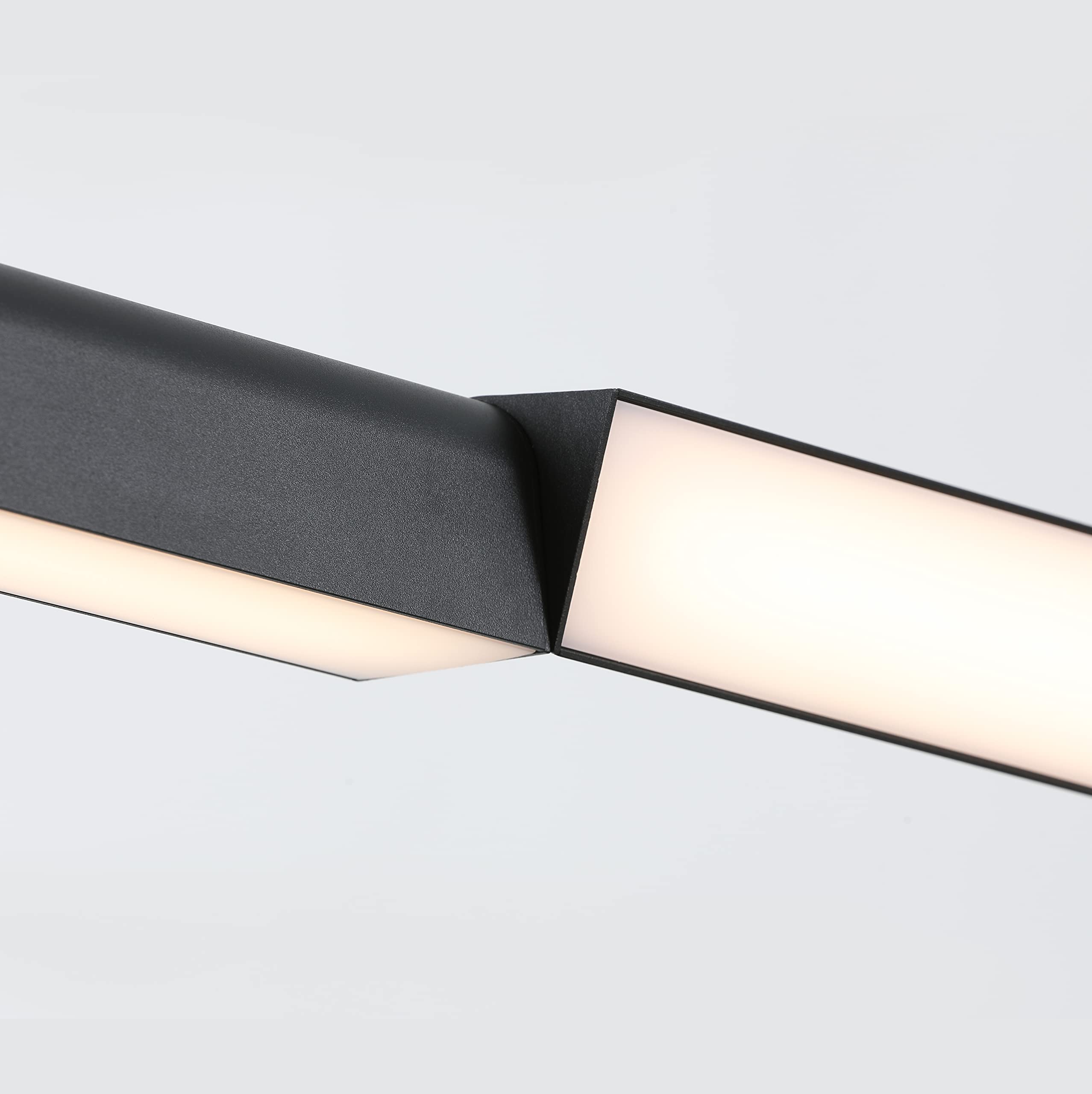 Modern LED Linear Hanging Pendant Ceiling Light - 3000K Warm White, 1578 Lumens, Black Finish - Perfect for Kitchen Island, Dining Room, and Office Lighting