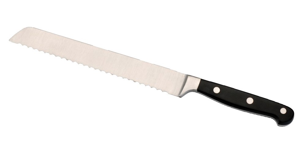 BergHOFF CooknCo Forged Bread Knife - Premium Stainless Steel Blade with Ergonomic Black Handle for Slicing Bread, Pastries & More - Perfect for Bakeries, Kitchens & Home Use