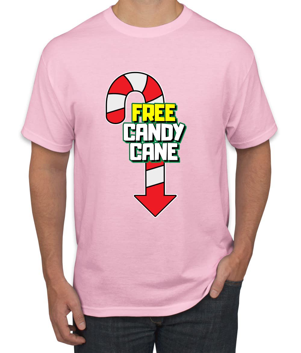 Wild Bobby Free Candy Cane Christmas Men's T-Shirt - Funny Holiday Graphic Tee for Xmas Parties & Gifts