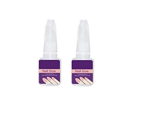 Professional Nail Glue for Artificial & Acrylic Nails - Waterproof, Long-Lasting Adhesive for Fake Nails (2-Pack, 10g Each) - Perfect for Nail Extensions, Salon Use & DIY Nail Art at Home