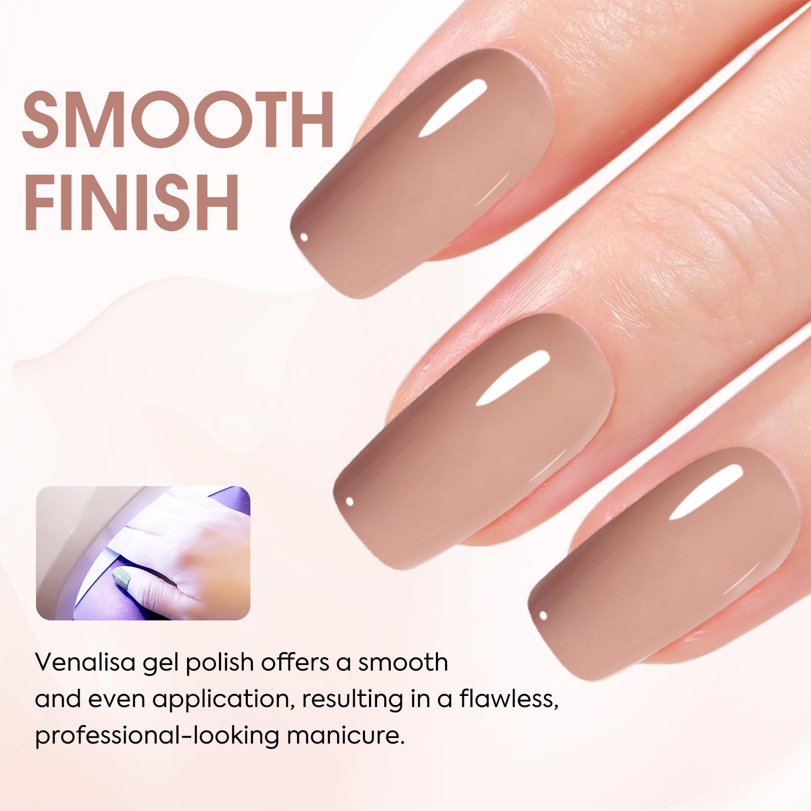 VENALISA Nude Gel Nail Polish - 12ml Natural Nude Color Soak Off UV Gel Polish for Salon & DIY Manicure at Home - Long Lasting Nail Art for Women & Girls - Perfect for Weddings, Parties & Everyday Wear