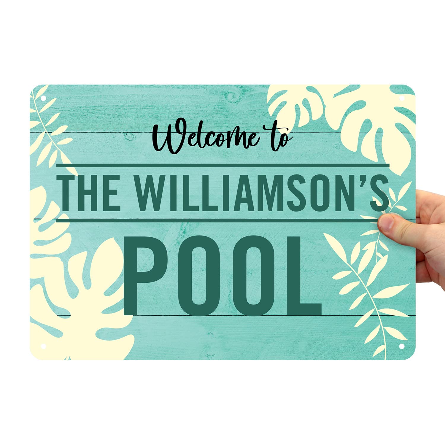 Custom Welcome To The Pool Sign - Personalized Rustproof Aluminum Pool Sign (40 mil with Clear Overcoat) | Durable Outdoor Patio & Pool Decor | Made in USA | Perfect for Backyard Parties, Swimming Pool Entrance & Summer Decorations