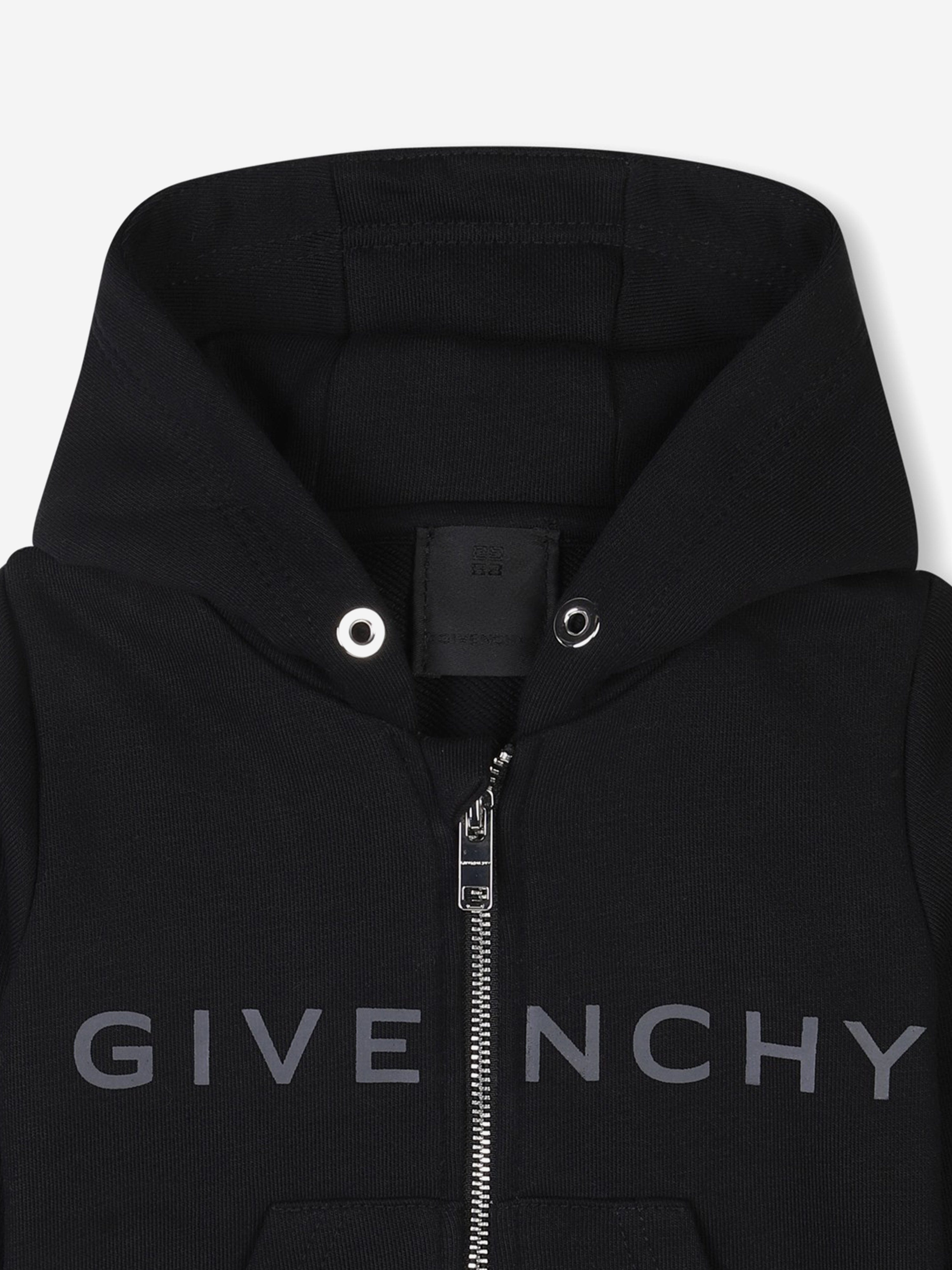 **4G Logo Zip Up Hoodie for Baby Boys - Black | Soft & Comfortable Pullover for Playtime & Outdoor Activities**
