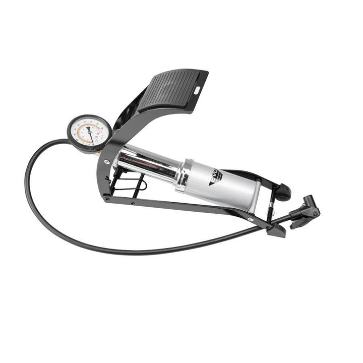 EVO Airpress 100psi High Pressure Foot Pump for Bikes, Tires, Inflatables - Portable Air Compressor for Camping, Sports & Emergency Use