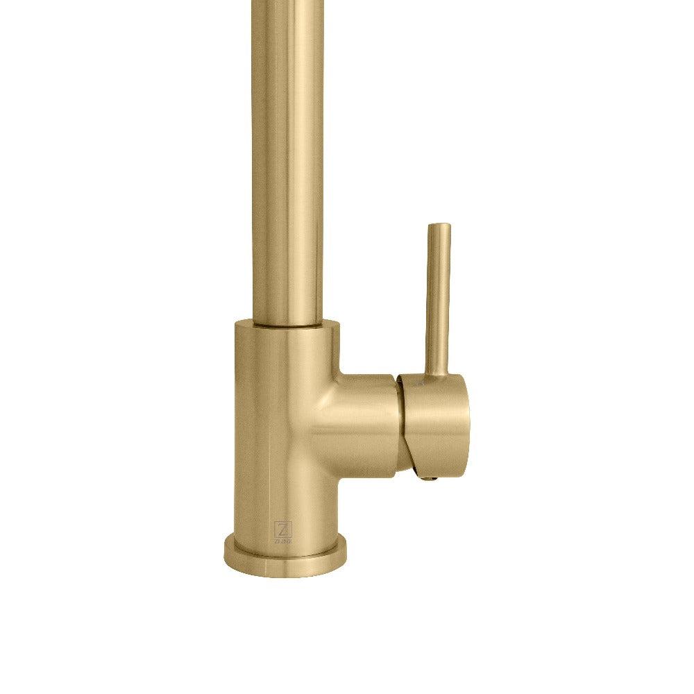 ZLINE Van Gogh Pull Down Spring Kitchen Faucet with Pot Filler in Champagne Bronze - High Arc Commercial Style Faucet for Modern Kitchens, Perfect for Cooking, Washing Dishes & Filling Large Pots (VNG KF CB)