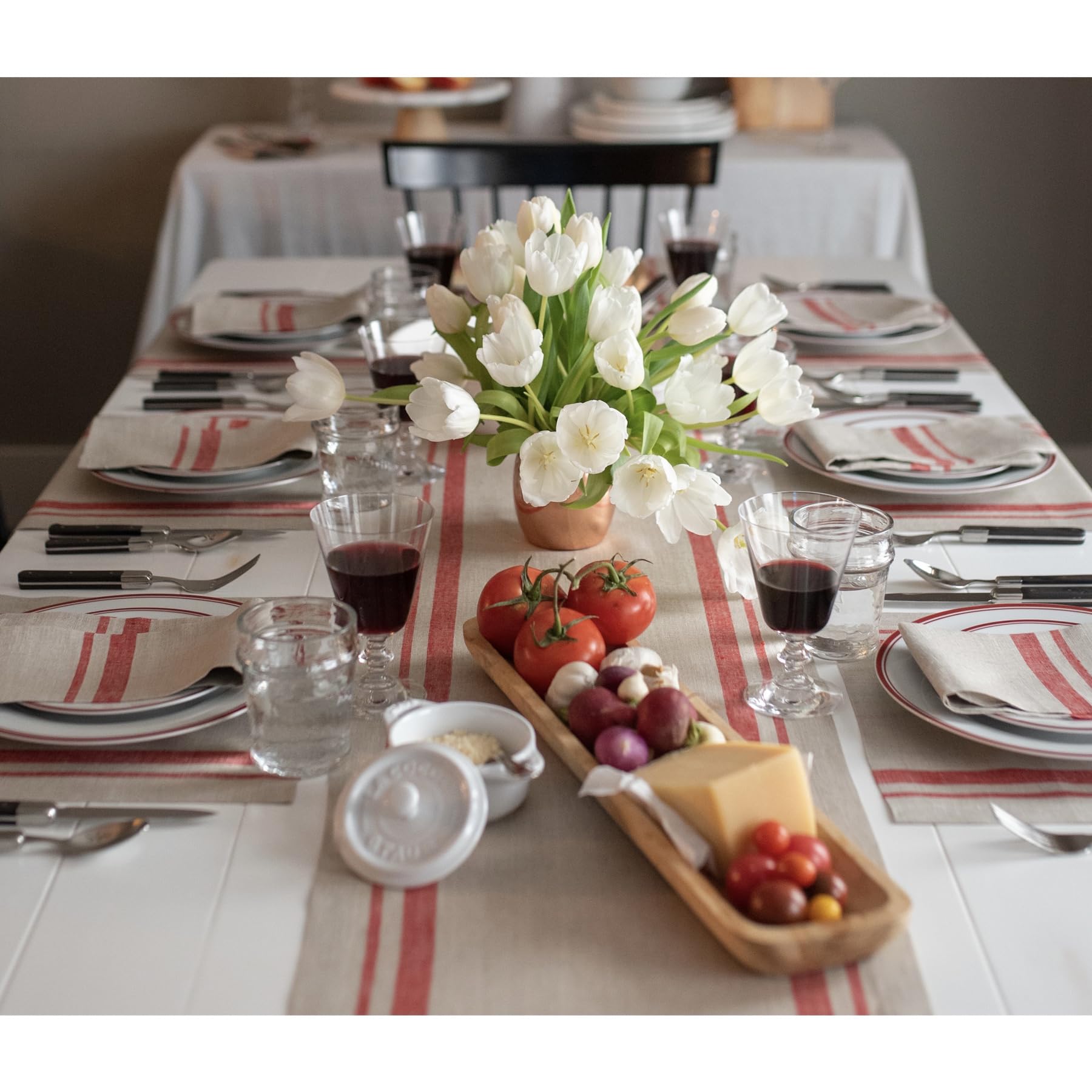 Solino Home French Stripe Linen Placemats Set of 4 - 14