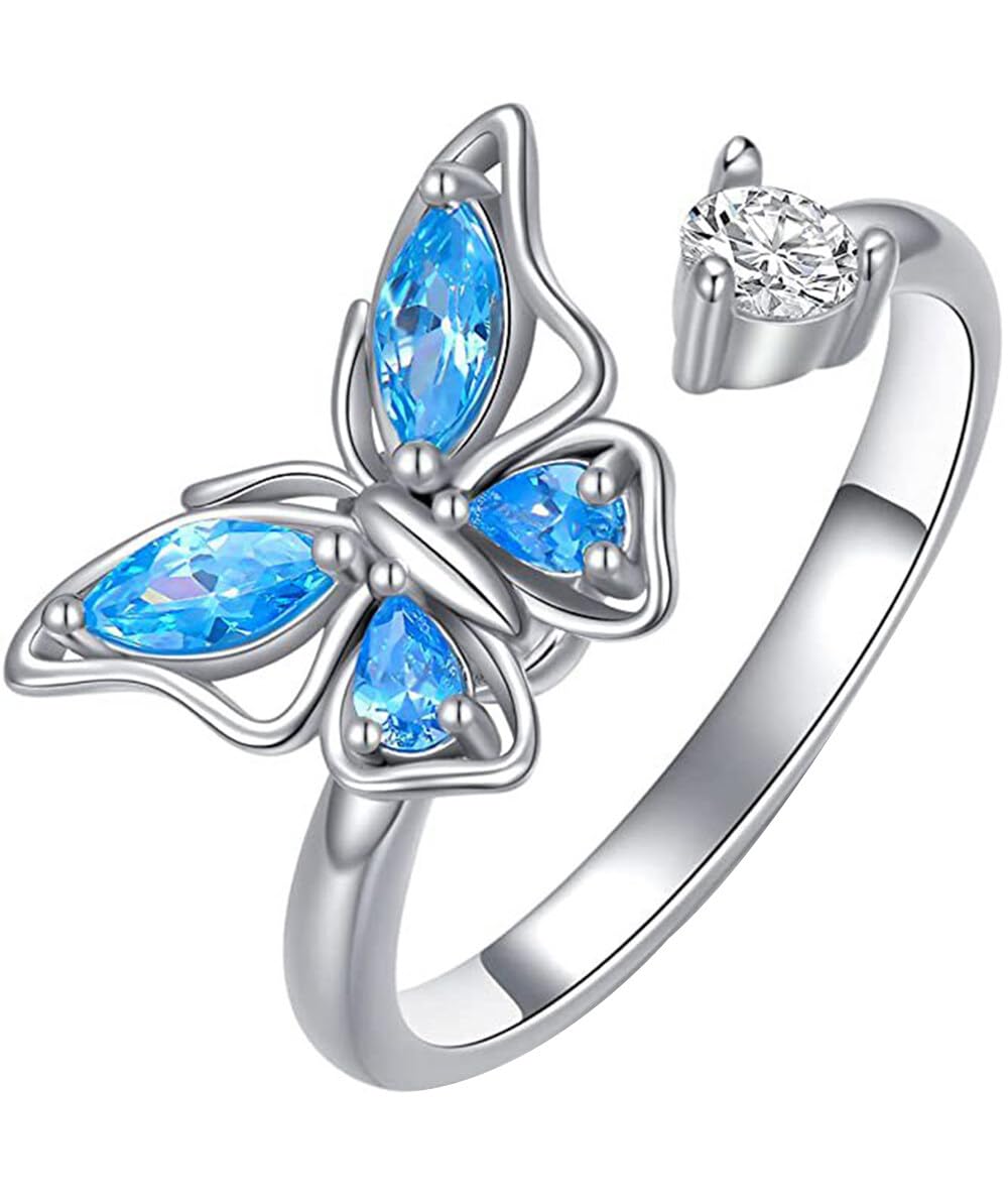 Elegant Silver Butterfly Ring for Women - Perfect Anniversary & Birthday Jewelry Gift - Stylish & Practical for Everyday Wear or Special Occasions