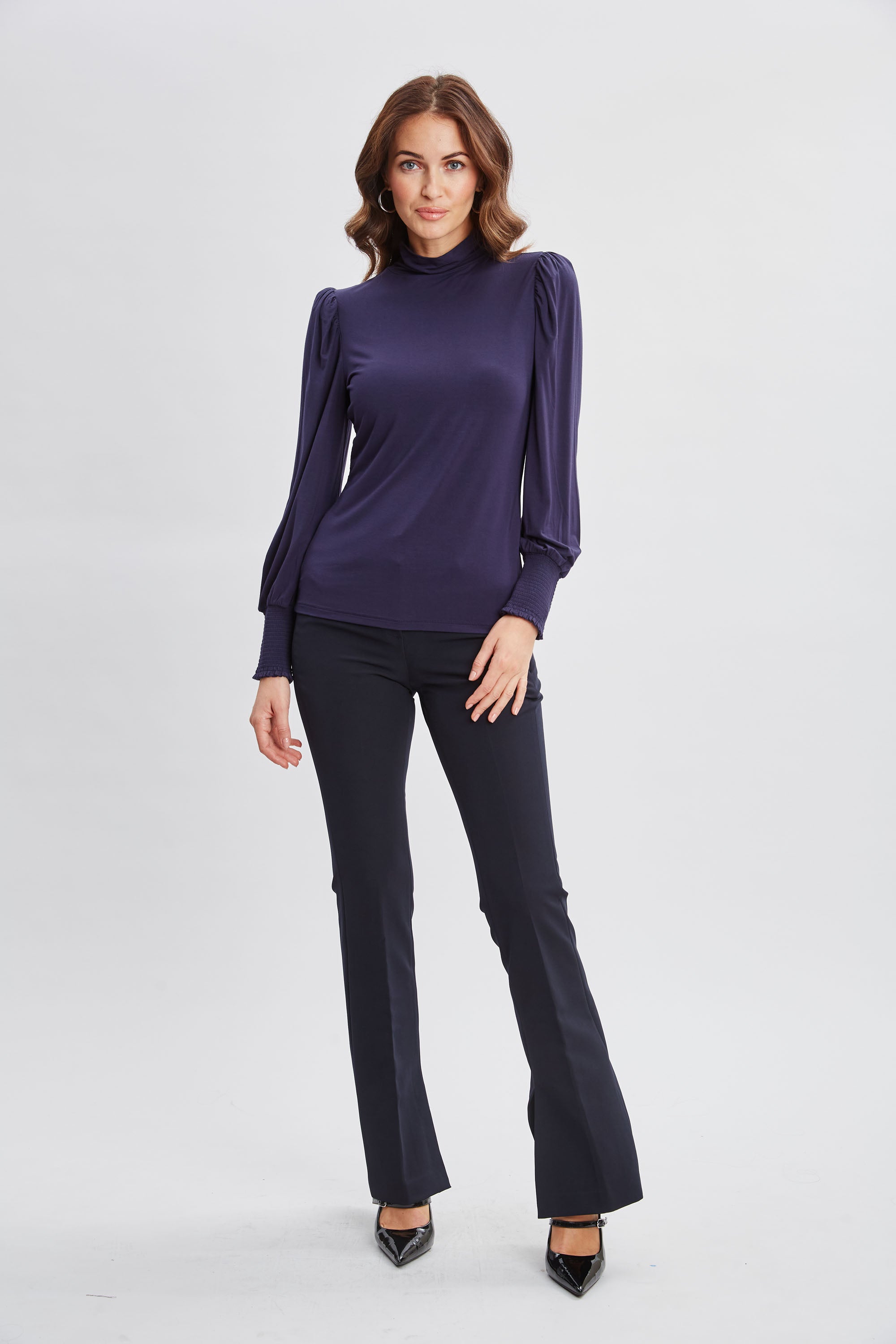 Elegant Smocked Turtleneck Sweater for Women - Soft Knit Winter Pullover - Perfect for Office Wear, Date Nights & Holiday Outfits