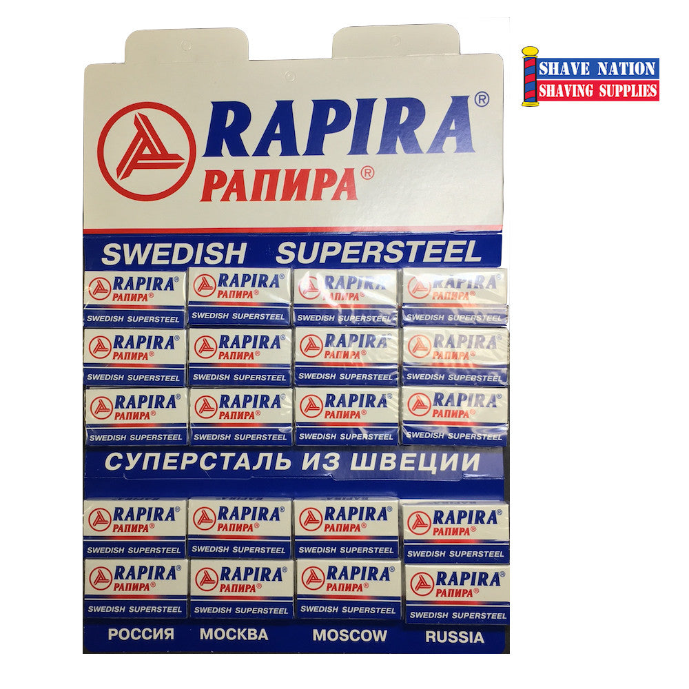 Rapira Swedish SuperSteel Double Edge Safety Razor Blades - 100 Count Pack for Smooth Shaving | Perfect for Men's Grooming, Barber Shops & Travel Shaving Kits
