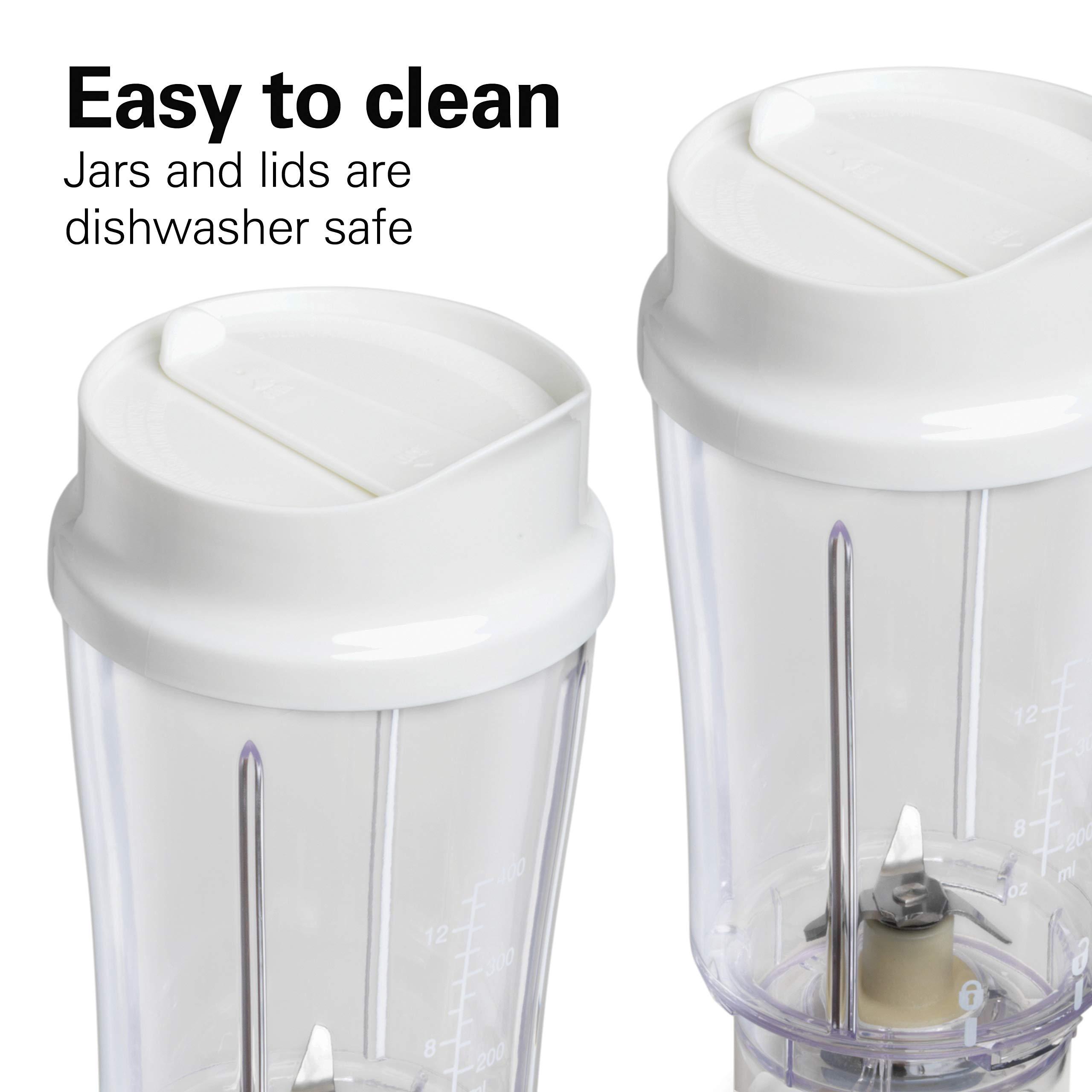 Hamilton Beach 51102V Smoothie Blender with 2 Portable Travel Jars - Perfect for Fresh Juices, Protein Shakes & Healthy Drinks On The Go