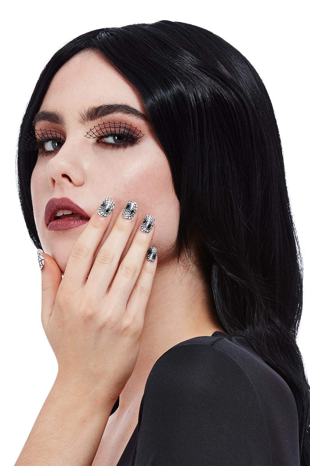 Smiffys Halloween Makeup FX Kit with Spiderweb Eyelashes & Nail Set - Perfect for Costume Parties, Cosplay & Horror Events