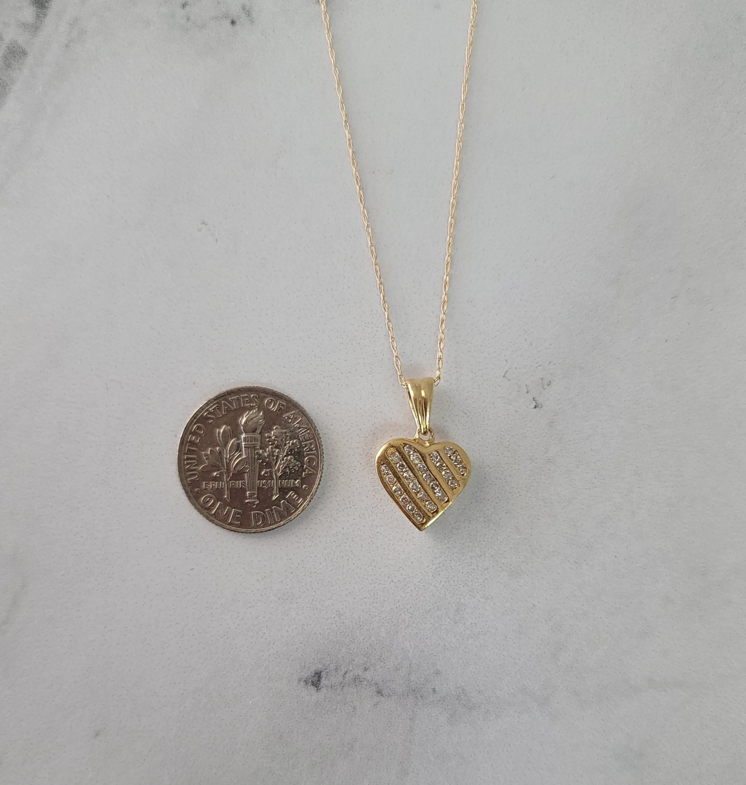 14K Yellow Gold Heart Shaped Diamond Necklace - 0.50 Carat Total Weight | Romantic Gift for Anniversary, Valentine's Day & Special Occasions