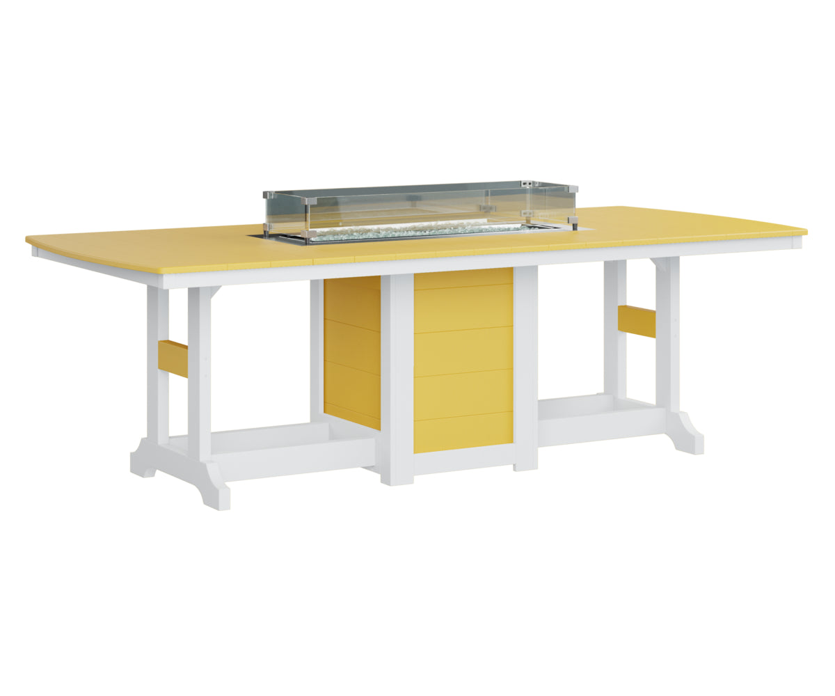 Berlin Gardens 44 x 96 Inch Rectangular Fire Pit Table - Outdoor Counter Height Patio Heater for Backyard, Deck, and Poolside Gatherings