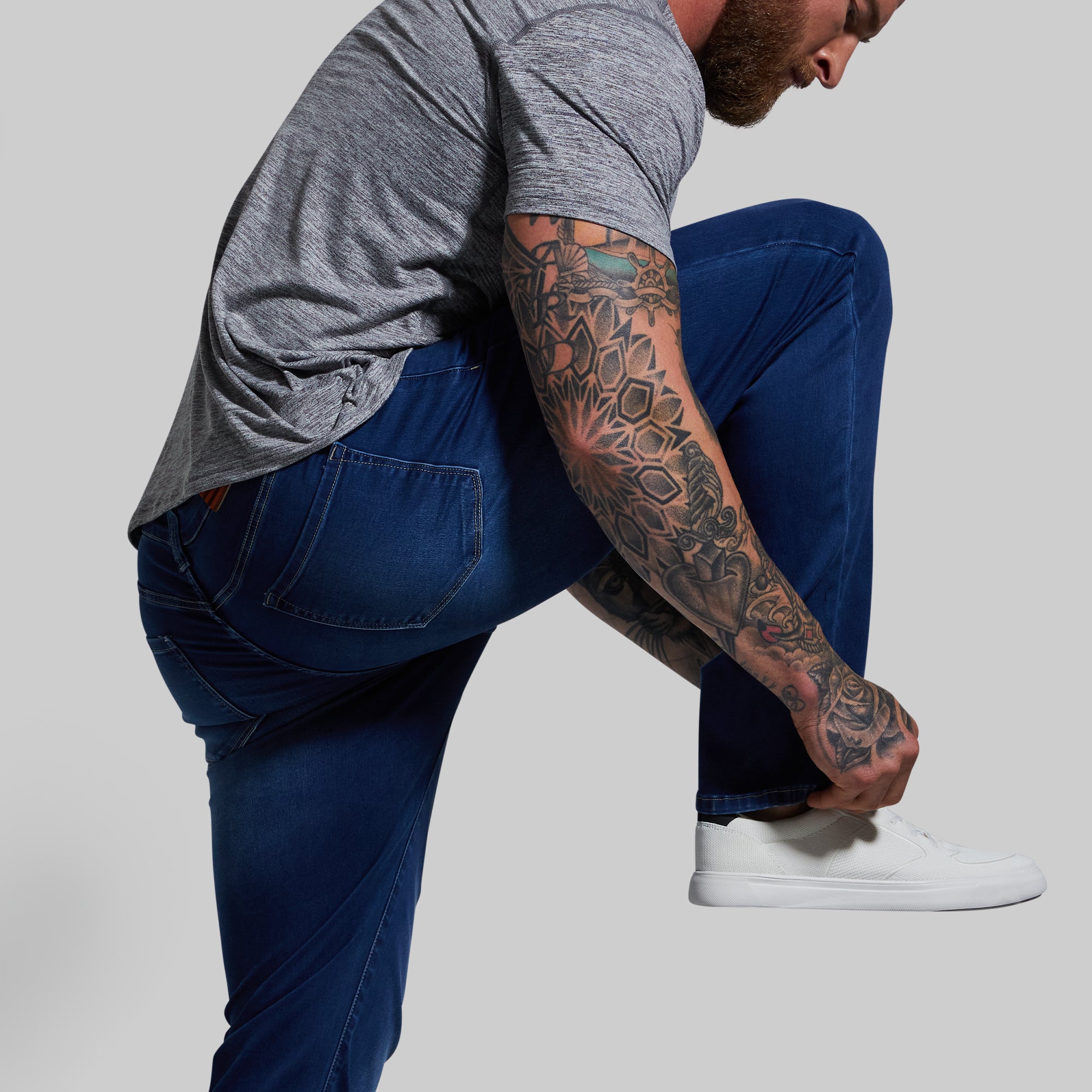 FLEX Stretchy Athletic Fit Jeans for Men - Dark Wash Denim Pants | Comfortable & Durable for Workout, Gym & Casual Wear