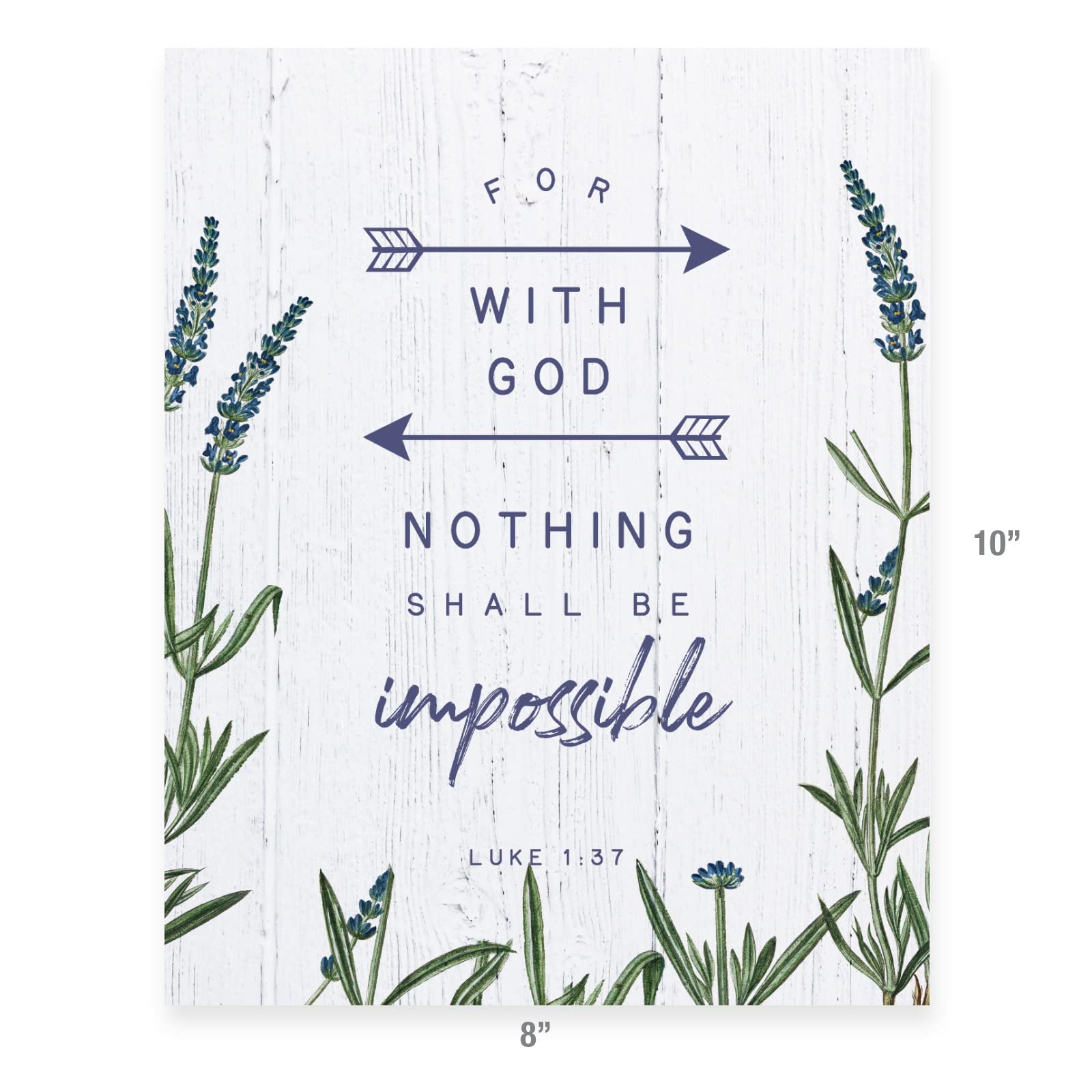 Religious Wall Art Print - Bible Verse Luke 1:37 (8