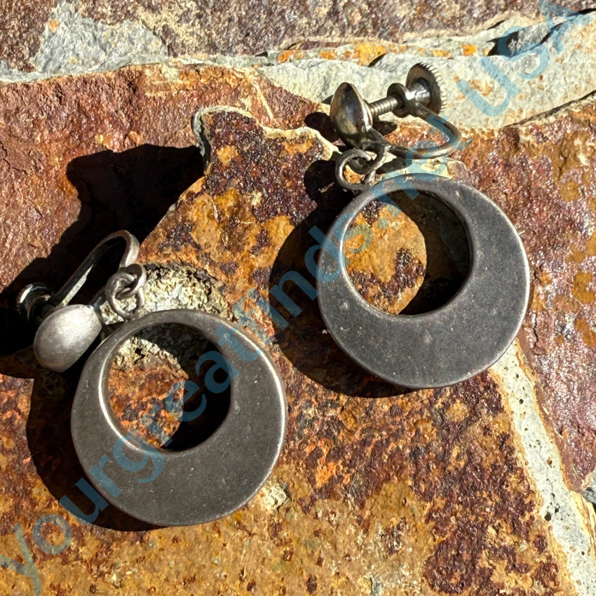 Vintage Sterling Silver Turquoise Enamel Screwback Earrings for Women | Handmade Southwest Style Jewelry | Perfect for Boho Fashion, Parties & Special Occasions