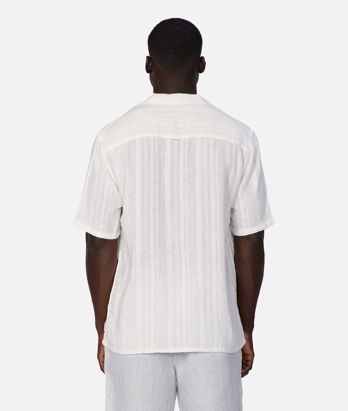 Catanza Striped Short Sleeve Linen Shirt for Men - Breathable Summer Casual Wear - Perfect for Beach Outings, Vacation & Outdoor Activities - White