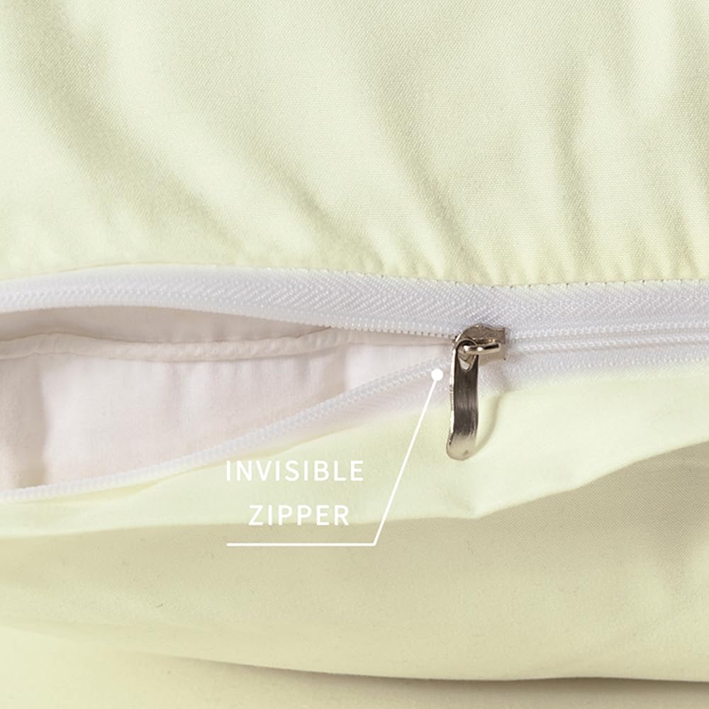 2 Pack Soft Microfiber Body Pillowcase 20x54 Inches - Comfortable, Non-Shrinking Pillow Cover with Hidden Zipper, Beige - Perfect for Pregnancy, Maternity Support & Side Sleepers
