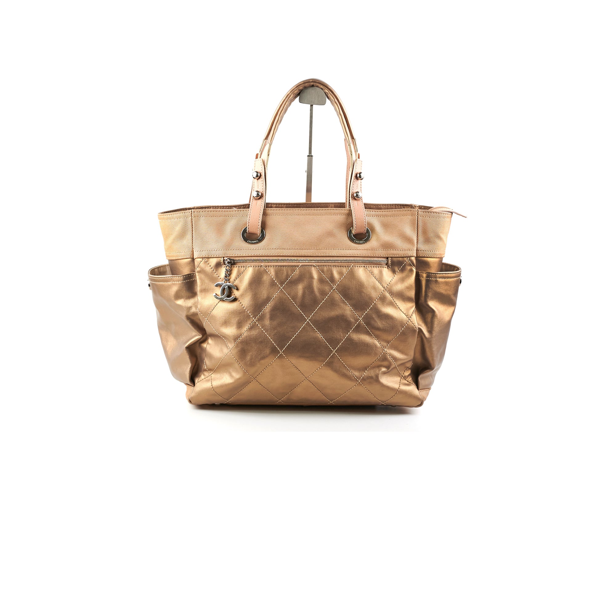 Chanel Bronze Leather Tote Bag for Women - Luxury Designer Handbag for Work, Travel & Everyday Use