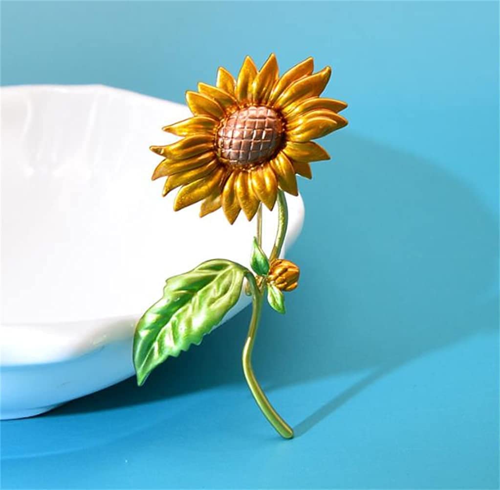 Stylish Yellow Sunflower Enamel Brooch Pin - Fashion Accessory for Women & Girls - Perfect Gift for Jackets, Lapels & Backpacks - Great for Parties, Weddings & Everyday Wear