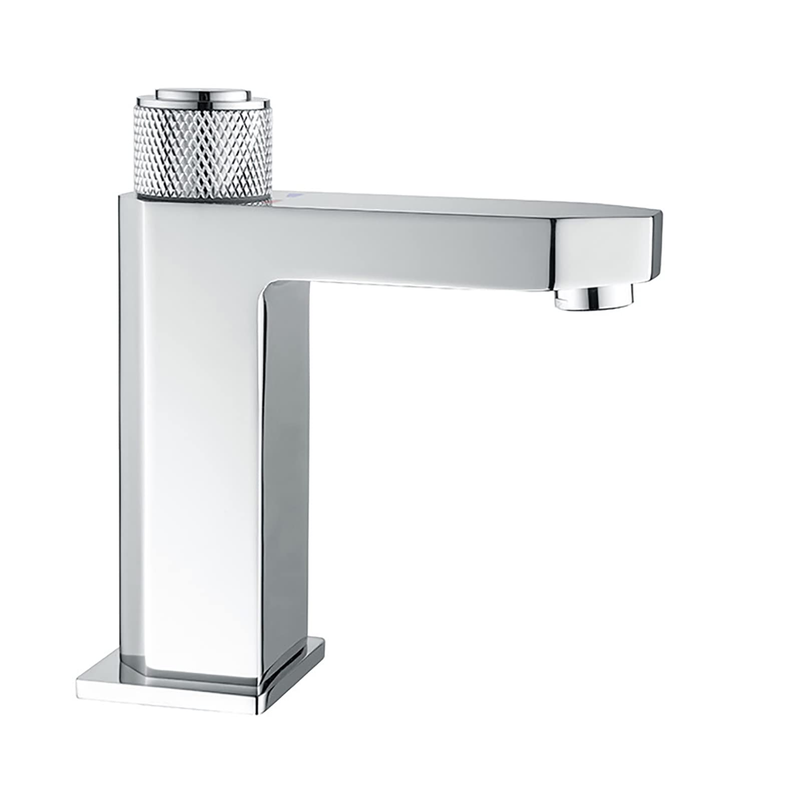 Chrome Single Handle Bathroom Sink Faucet with Push Button Switch - Brass Single Hole Deck Mounted Basin Mixer Tap for Vanity - Perfect for Modern Bathrooms & Powder Rooms