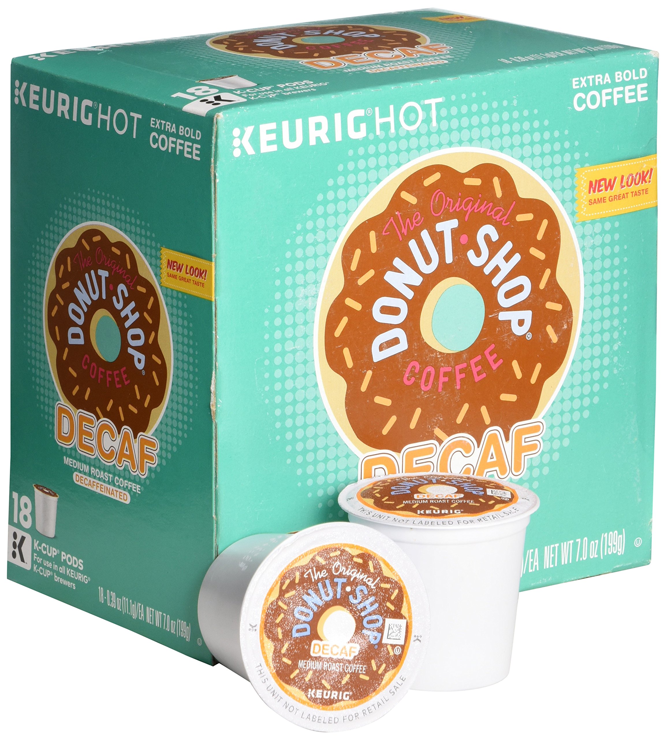 The Original Donut Shop Decaf Coffee Pods - 18 K-Cups for Keurig Brewers | Perfect for Afternoon Relaxation & Nighttime Enjoyment