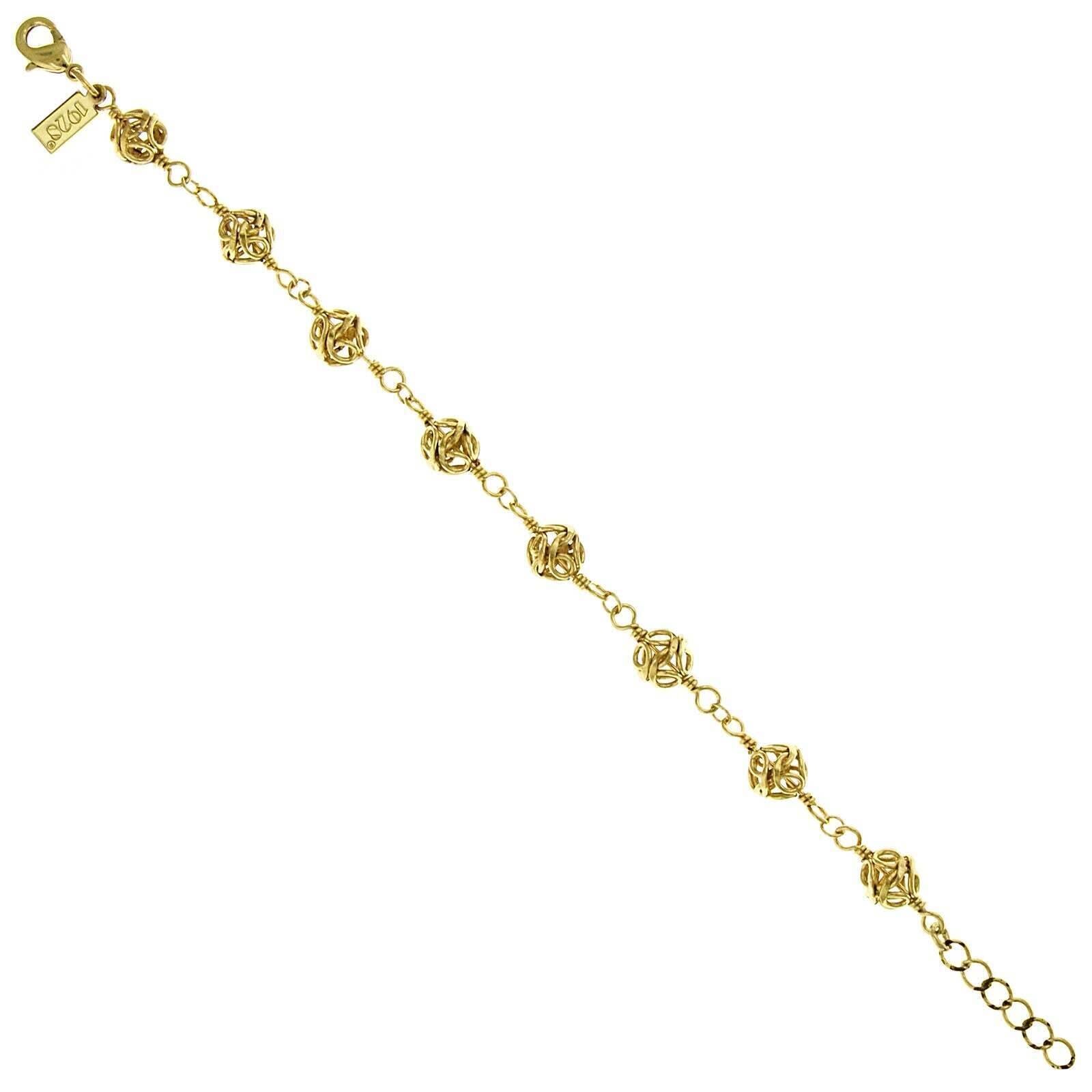 1928 Vintage Gold Caged Filigree Beaded Bracelet for Women - Elegant Antique Style Jewelry Gift for Birthday, Anniversary & Special Occasions