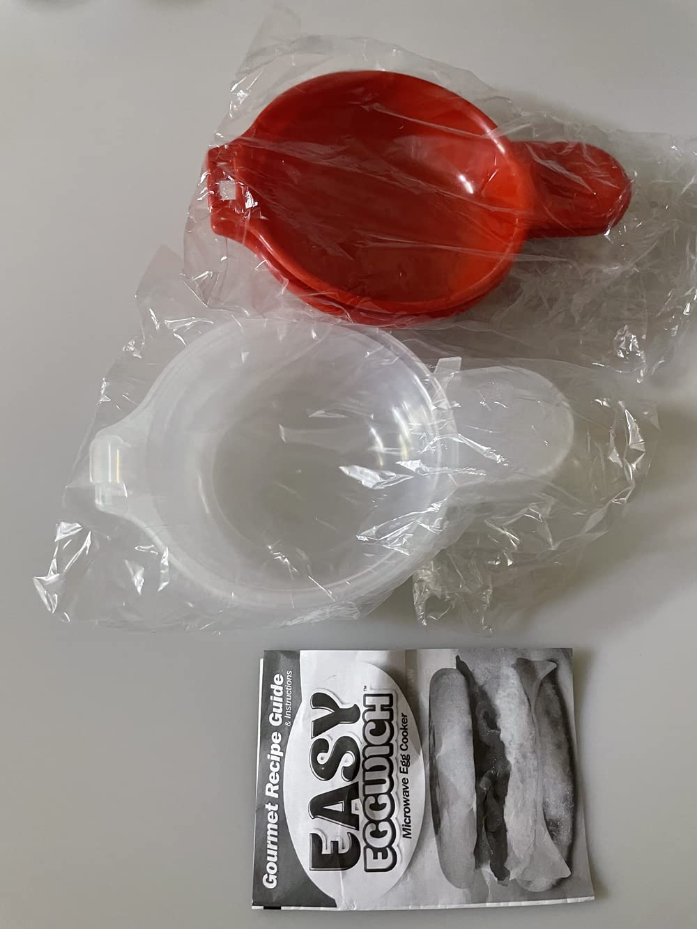 Nonstick Microwave Egg Cooker Set - 2 Pack (Red & Clear) for Easy Breakfast Egg Poacher, Omelet, Pancake & Muffins | Perfect for Sandwiches, Burgers & Quick Meals | As Seen on TV