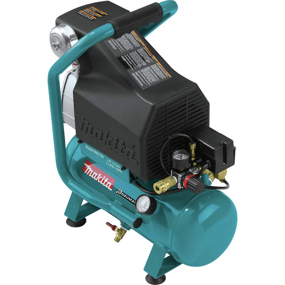 Makita MAC700 2.0 HP Big Bore™ Air Compressor - Powerful & Quiet for Home DIY, Woodworking, and Construction Projects